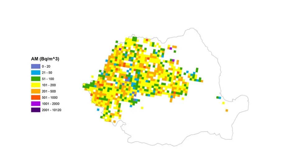 Harta reprezentativa radon